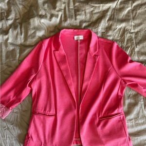 Skies Are Blue Pink Blazer with Notched Lapels